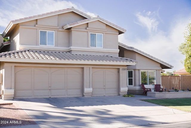 view of front of house with a garage