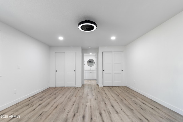 unfurnished bedroom featuring light hardwood / wood-style flooring