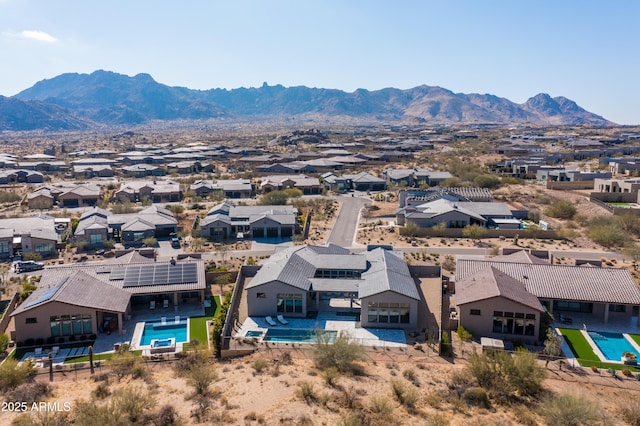 aerial view with a mountain view