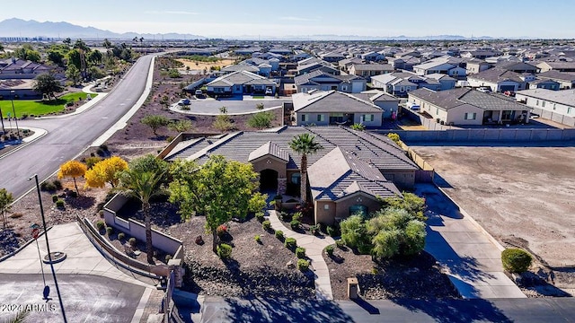 aerial view with a mountain view