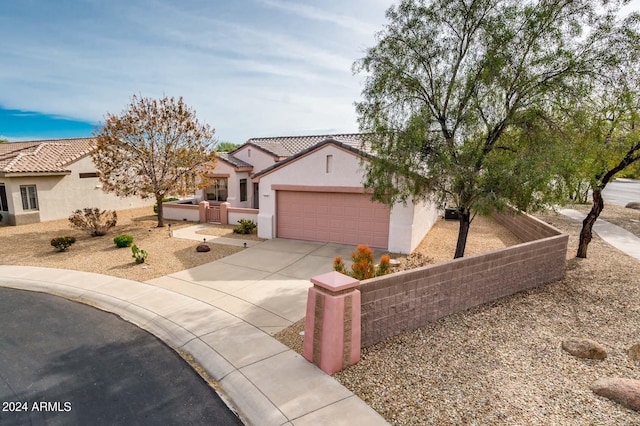 view of front of house with a garage