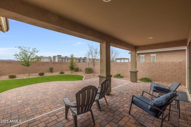 view of patio / terrace featuring a fenced backyard