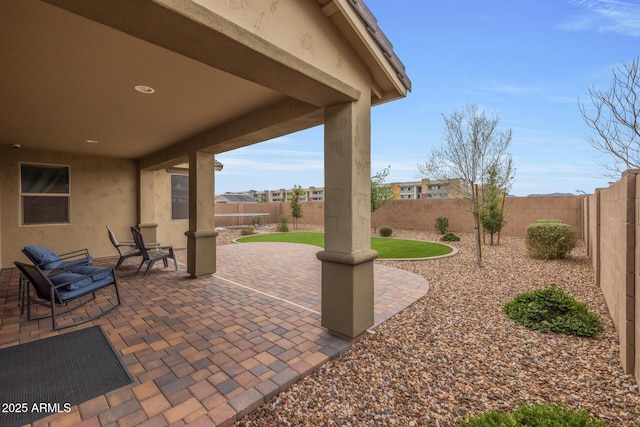 view of patio / terrace featuring a fenced backyard