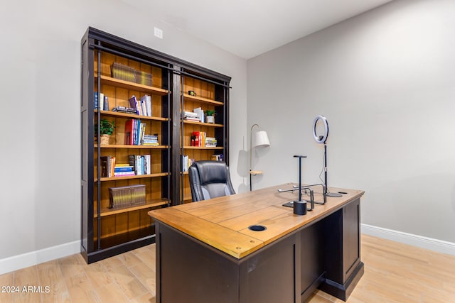 office area featuring light wood-type flooring