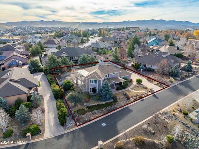 bird's eye view featuring a mountain view