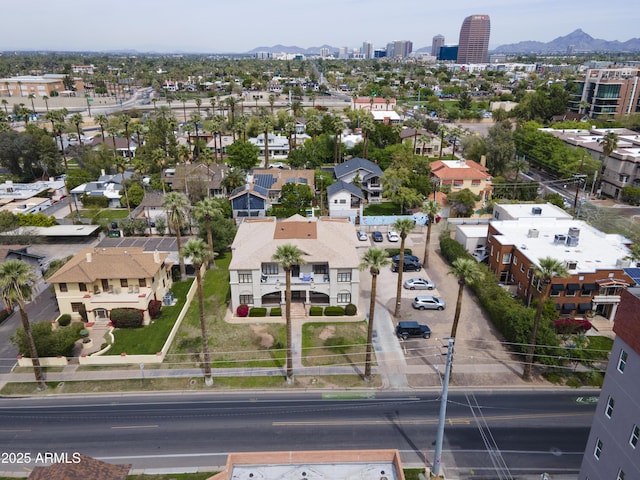 bird's eye view featuring a mountain view and a city view