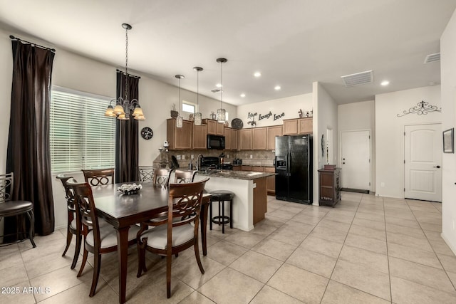 view of tiled dining area