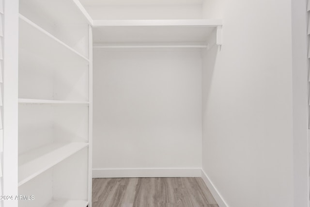 spacious closet featuring light wood-type flooring