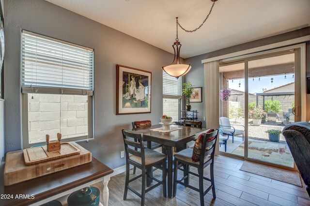 dining room with wood finished floors