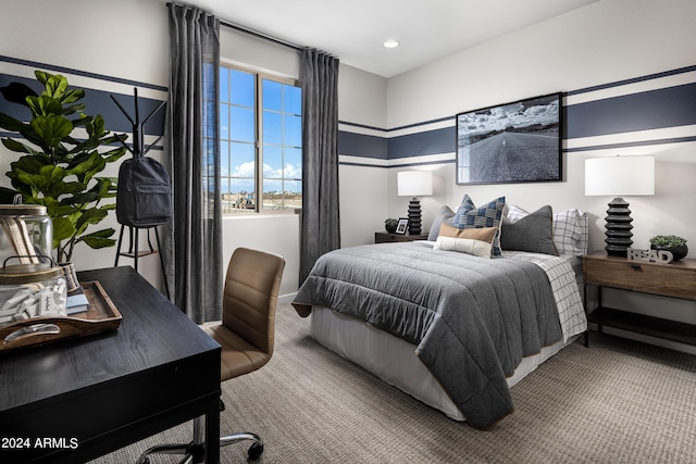 bedroom with carpet floors