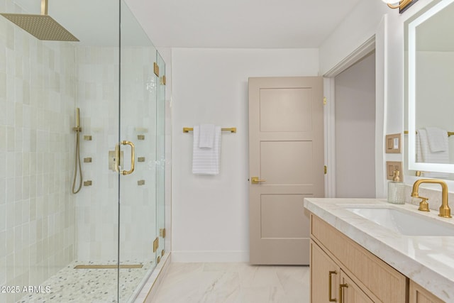 8119 E San Miguel Ave, Scottsdale, AZ 85250 - full bathroom featuring a stall shower and vanity