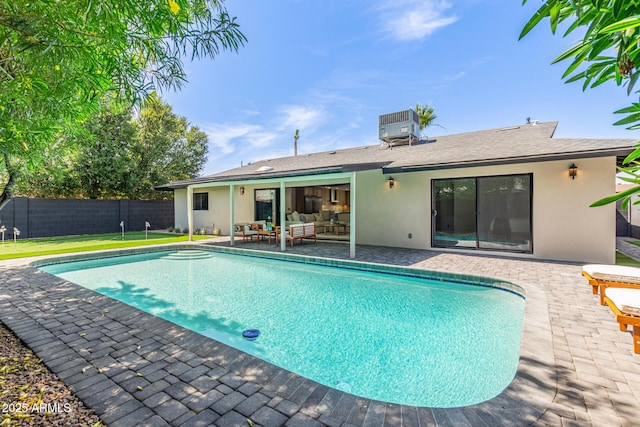 8119 E San Miguel Ave, Scottsdale, AZ 85250 - view of pool with an outdoor hangout area and a patio