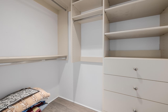 spacious closet featuring hardwood / wood-style flooring