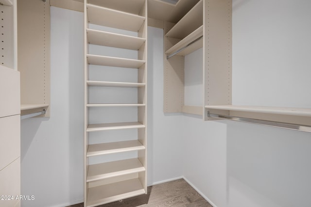 spacious closet with hardwood / wood-style flooring