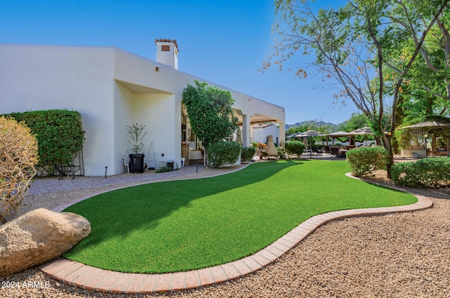 view of yard with a gazebo