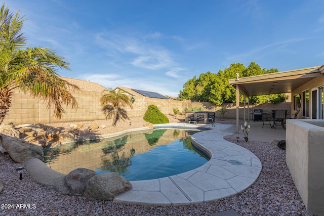 view of pool with a patio area