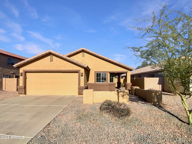 view of front of house with a garage