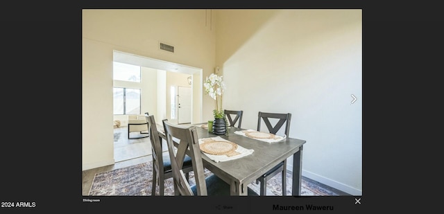 dining room featuring wood-type flooring