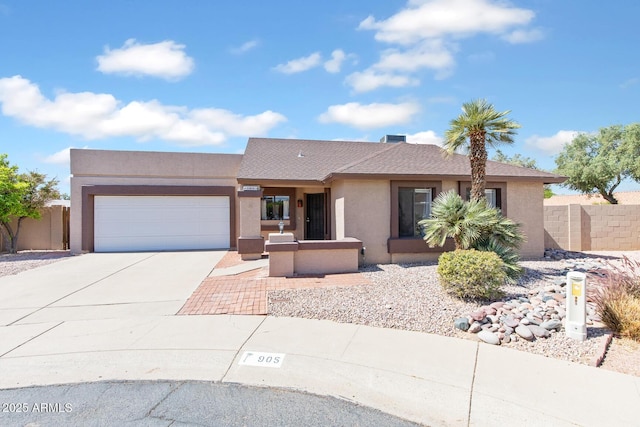 905 E Bluefield Ave, Phoenix, AZ 85022 - ranch-style house with fence, an attached garage, concrete driveway, and stucco siding