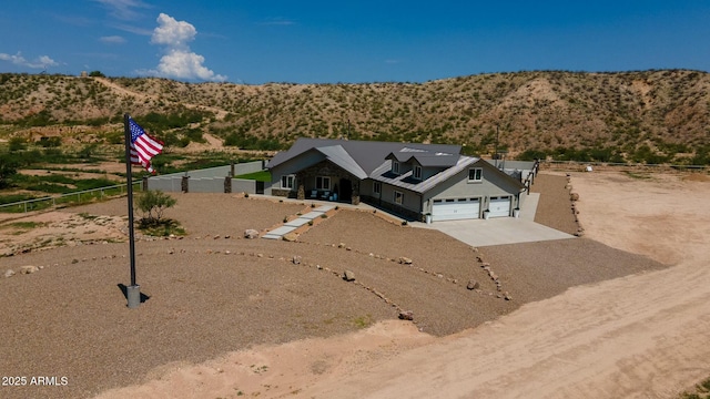 aerial view with a mountain view