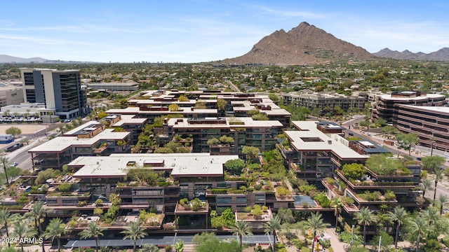 aerial view with a mountain view