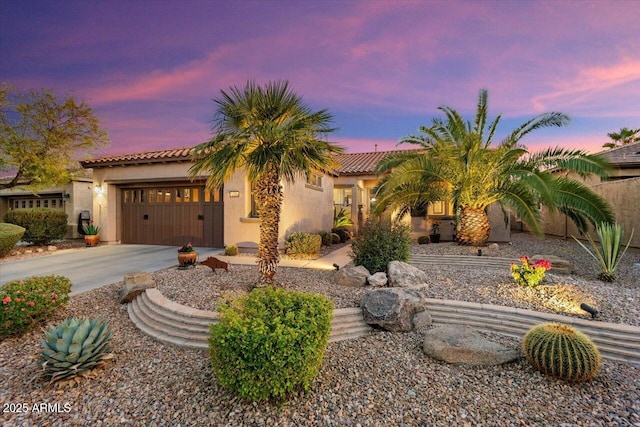 view of front of house with a garage