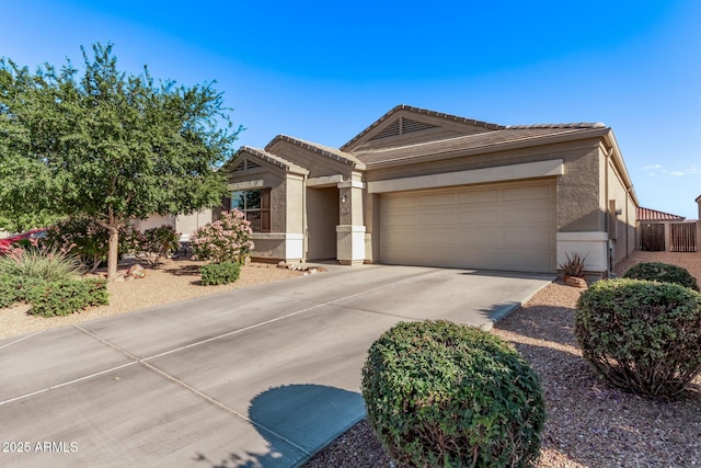 4741 E Fire Opal Ln, San Tan Valley, AZ 85143 - ranch-style house featuring a tile roof, stucco siding, driveway, and an attached garage
