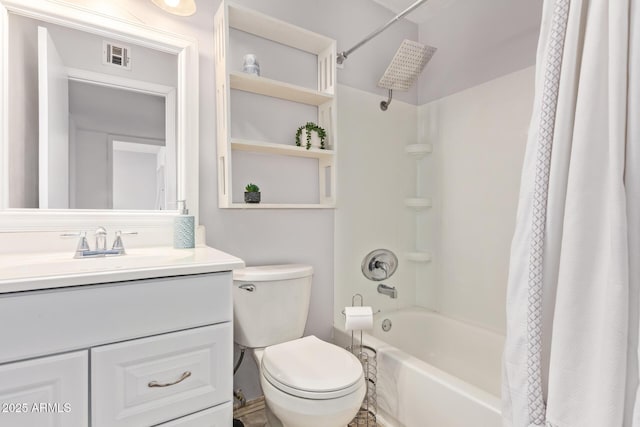 8538 E Portland St, Scottsdale, AZ 85257 - full bathroom featuring shower / bathtub combination with curtain, toilet, and vanity