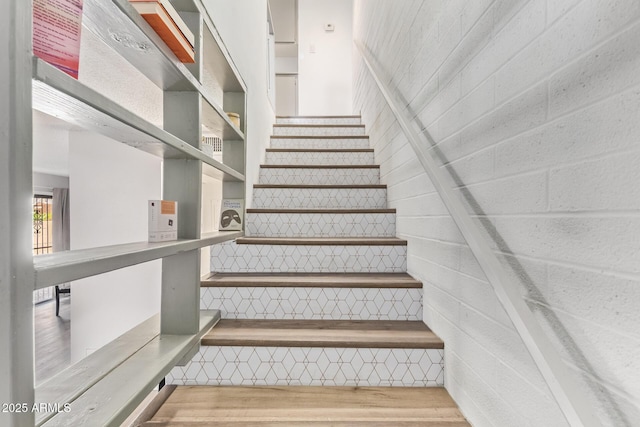 8538 E Portland St, Scottsdale, AZ 85257 - stairway featuring wood finished floors