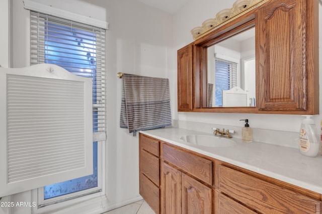 bathroom featuring vanity and tile patterned floors