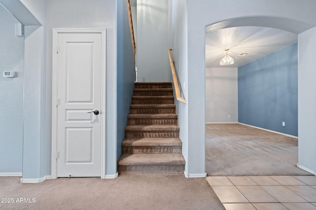 stairway with carpet