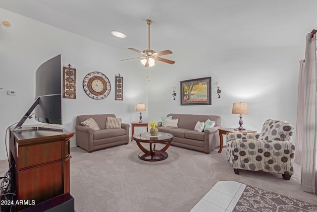 8140 N 107th Ave Unit 129, Peoria, AZ 85345 - living area featuring carpet and a ceiling fan