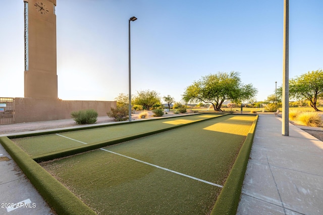 view of community with a bocce ball area