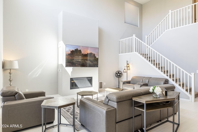 living room featuring light hardwood / wood-style flooring