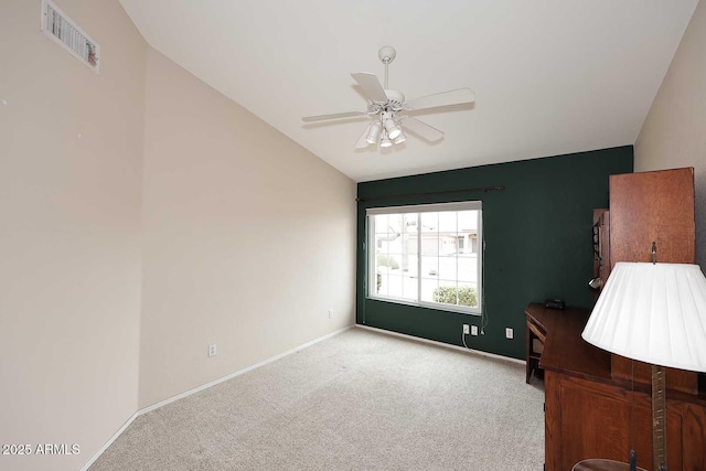 4081 N 156th Dr, Goodyear, AZ 85395 - bedroom with vaulted ceiling, carpet floors, baseboards, and a ceiling fan