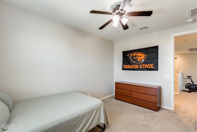 11875 W Lone Tree Trl, Peoria, AZ 85383 - bedroom with light carpet, baseboards, and a ceiling fan