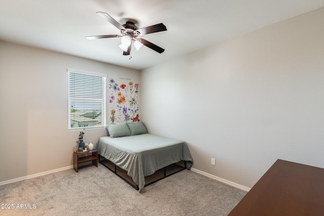 11875 W Lone Tree Trl, Peoria, AZ 85383 - bedroom with light colored carpet, baseboards, and a ceiling fan