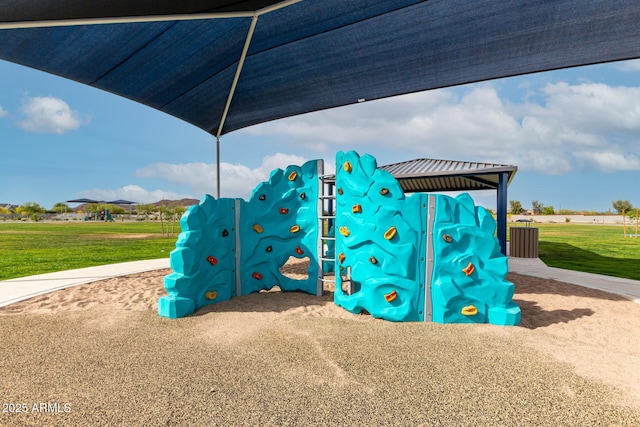 communal playground with a yard