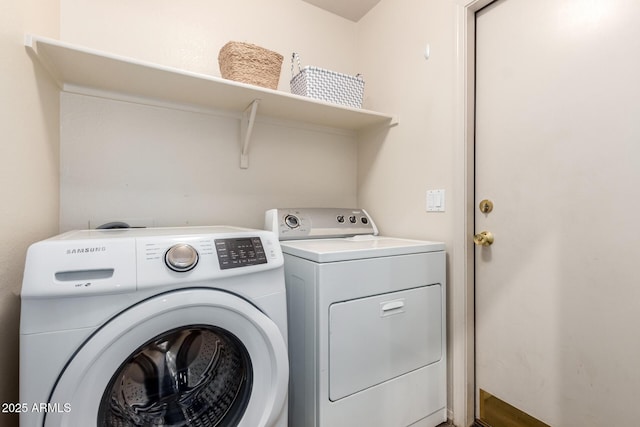 1631 E Carla Vista Dr, Chandler, AZ 85225 - clothes washing area with washing machine and clothes dryer and laundry area