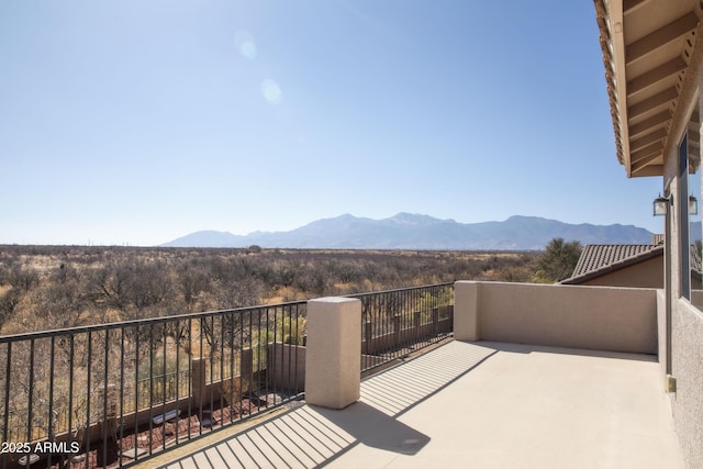 balcony with a mountain view