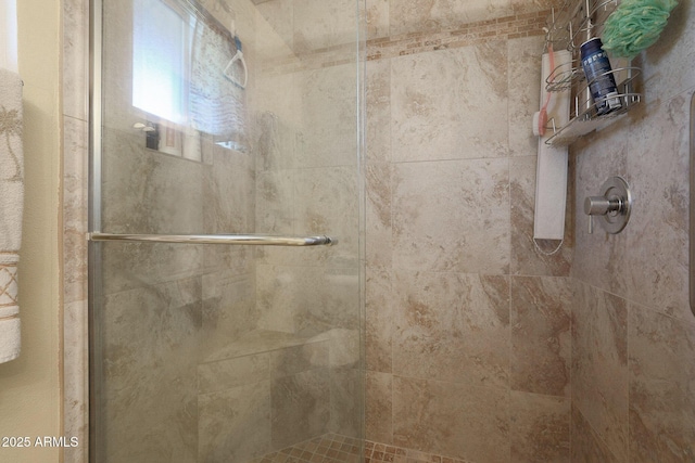 interior details featuring an enclosed shower