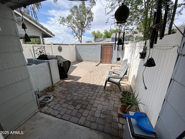 view of patio / terrace with a fenced backyard