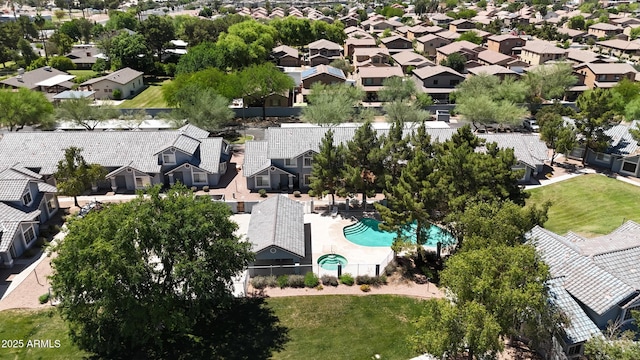 860 N Mcqueen Rd Unit 1058, Chandler, AZ 85225 - aerial perspective of suburban area featuring a pool area