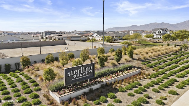 exterior space featuring a mountain view