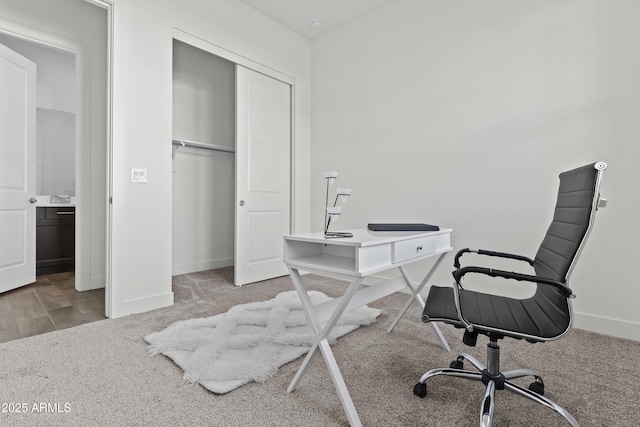 office area with carpet floors