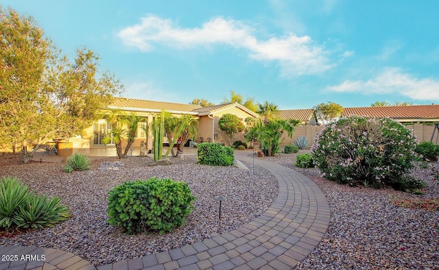 view of yard with fence and a patio area