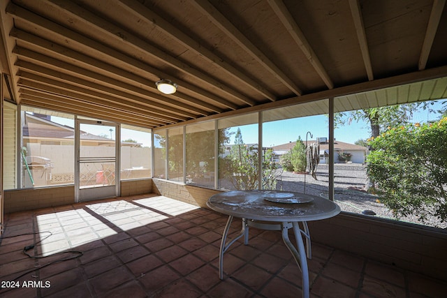 view of unfurnished sunroom