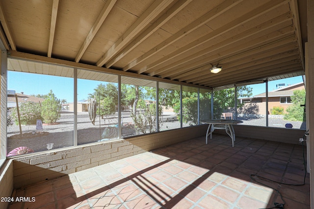 view of unfurnished sunroom