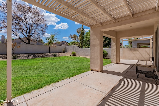 view of patio with a pergola