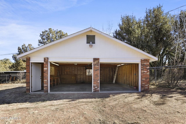 view of garage